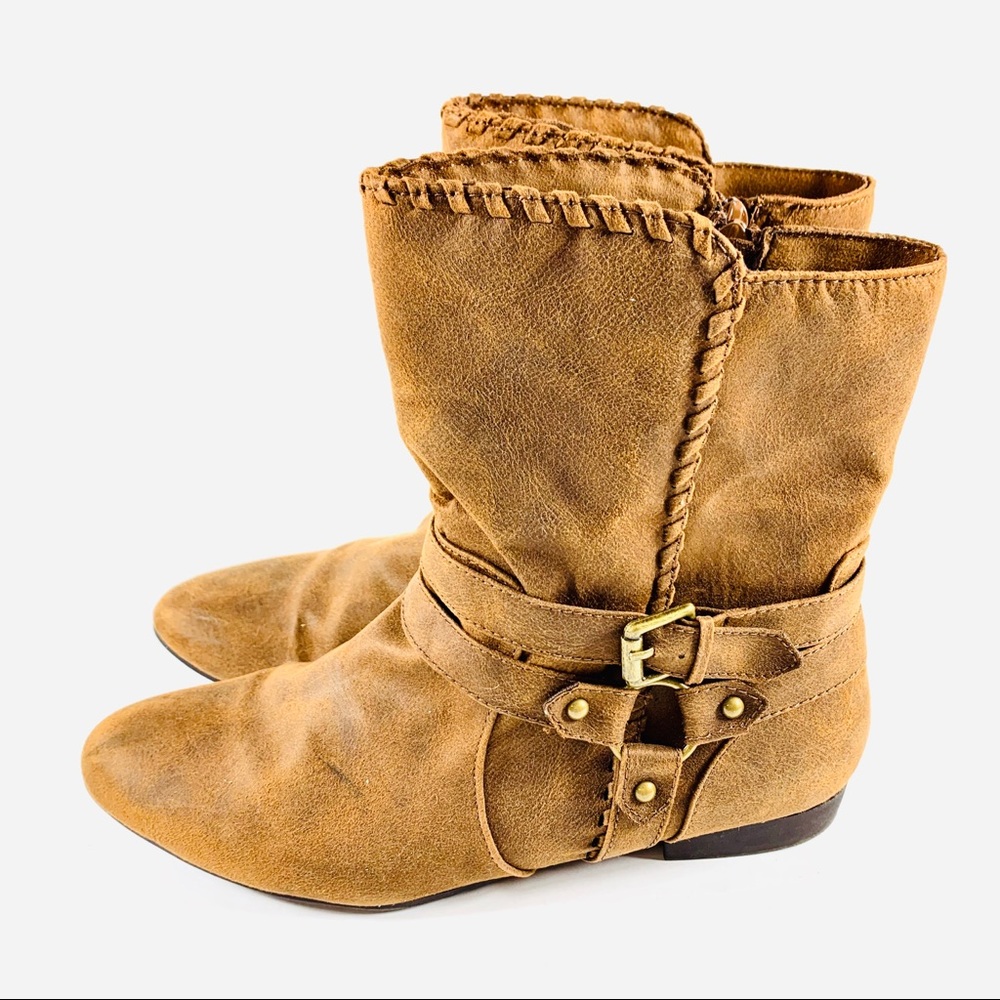 Wallflower Booties Blessed Brown Faux Leather 9.5 - Picture 2 of 6